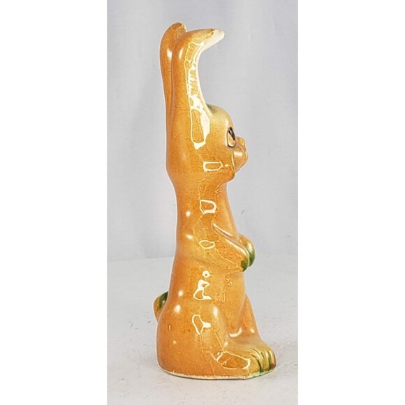 Vintage Japan Orange Green Bunny Rabbit Figurine - Picture 4 of 7